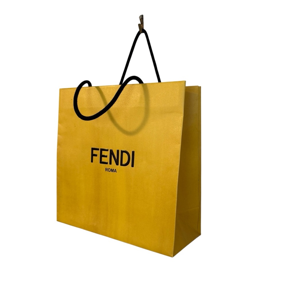 Fendi Medium Yellow Shopping Bag with Black Accents